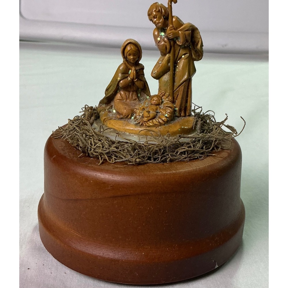 Fontanini Nativity Musical Base Silent Night Holy Family Vintage Christmas